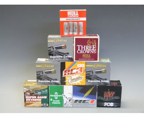 Two-hundred-and-fifty 12 bore shotgun cartridges including Gamebore, Lyalvale Express, Hull etc, all in original boxes. PLEAS