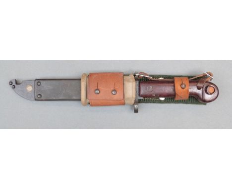 AK47 bayonet with scabbard and frog, blade length 15cm