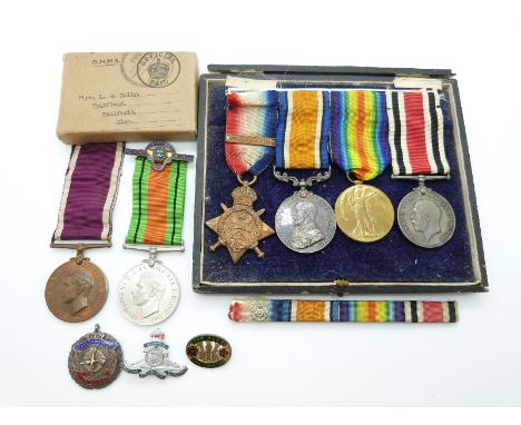 A WWI and WWII medal group named to 2101 H Tully Royal Horse Artillery, comprising WWI 1914 (Mons) Star, War medal, Victory m