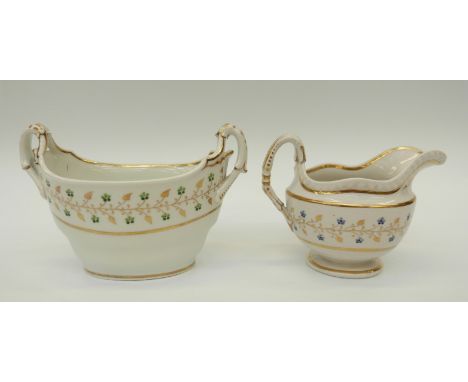 Worcester Flight Barr and Barr sucrier and creamer 