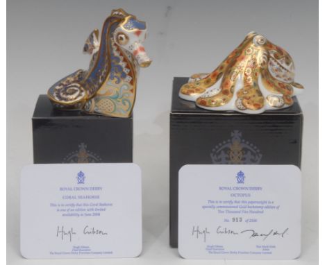A Royal Crown Derby paperweight, Octopus, specially commissioned gold backstamp, designed by Tien Manh Dinh, limited edition 