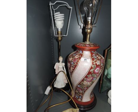A figural lamp base and similar table lamp
