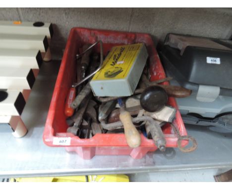 A tray of workshop tools