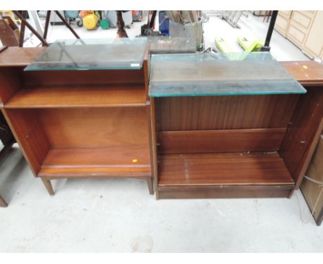 Two vintage sapele bookcases