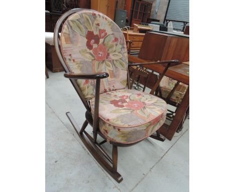 A late 20th Century Ercol spindle back rocking chair