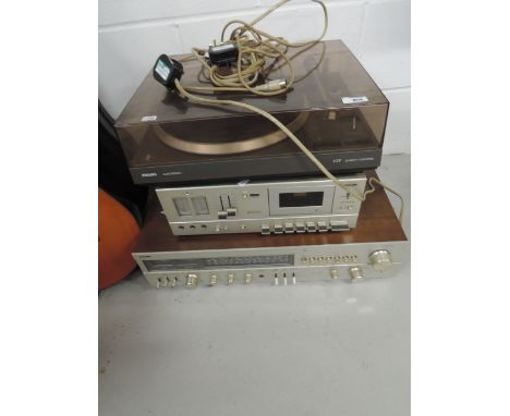 A selection of vintage Philips Hi Fi international separates including 777 direct control turntable