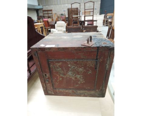 A small vintage wood cabinet