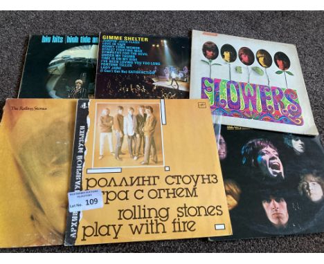 Records : ROLLING STONES album collection inc Flowers, Russian Press etc - good conditions (6)