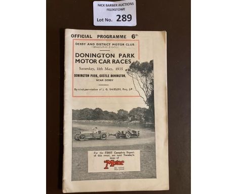 Motor Racing : Donington Park - Car Race meeting programme 36 pages 11/05/1935 - super condition item