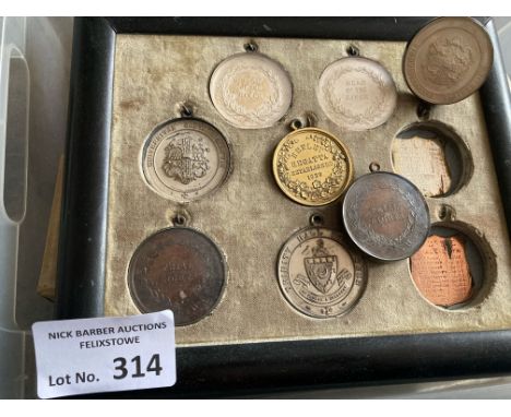 Boat Race : Cambridge University Boat Club collection of Medallions - Trinity Hall - Head of The River very old, medals with 