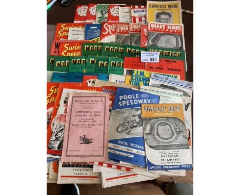 Speedway : Programmes - good lot of mixed tracks 1946 onwards inc Oxford, Rayleigh, Poole, Wembley, Bristol, Aldershot (90)