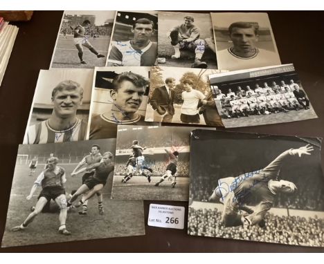 Football : Autographed original press photographs 1960s various sizes 7x5/8x6 inc Man Utd, Arsenal etc, all with press paper 