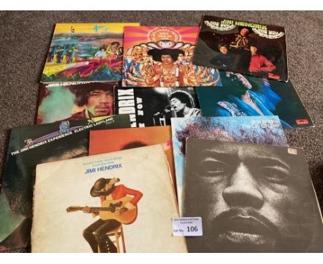 Records : JIMI HENDRIX - album collection inc Electric Ladyland 2, Voodoo Child etc some represses but all seen in decent con