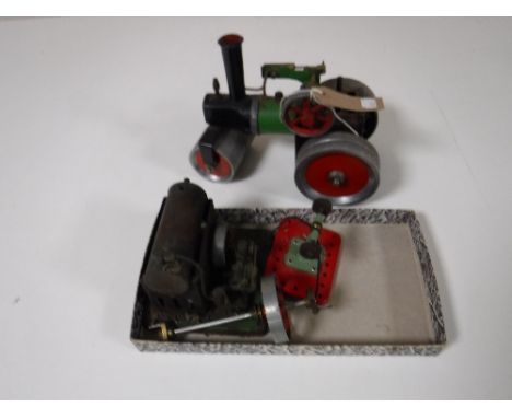 A Mamod steam traction engine and a scratch built steam engine 