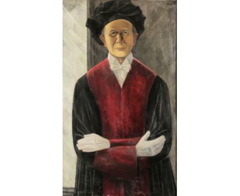 {André Ficus. 1919 Berlin - 1999 Friedrichshafen.} Sign. Verso (19)68 dat. Portrait von Prof. Paul Schostok (erster ärztliche