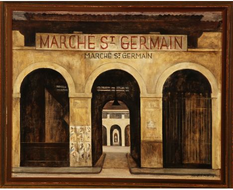 {André Ficus. 1919 Berlin - 1999 Friedrichshafen.} Sign. Verso 1975 dat. Marché St. Germain, Blick auf den Eingang. Öl/Lwd. 5