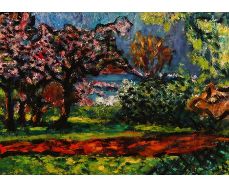 {Botho von Gamp-Massaunen. 1895 Berlin - 1977 Lindau.} Sign. Blühende Bäume im Frühling. Öl/Lwd. 50 x 71 cm. R
