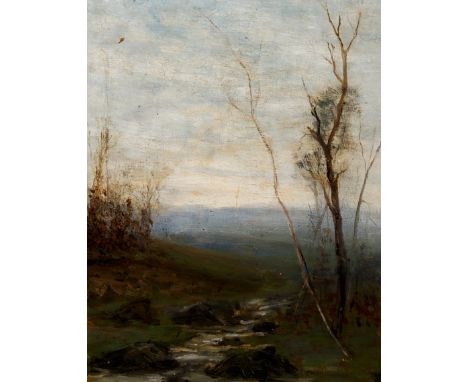 {Wilhelm Weisser. 1864 Marbach - 1941 Stuttgart-Degerloch. War Professor in Ulm.} Herbststimmung am frühen Morgen. Blick von 