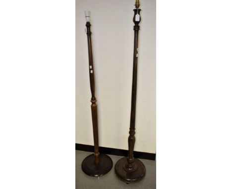 An oak standard lamp; another (2)
