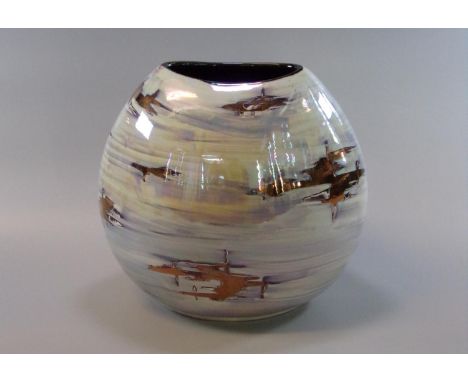 Poole Pottery abstract design lustre vase.  27cm high approx.  (B.P. 21% + VAT) 