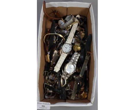 Shoebox of assorted wristwatches, to include: Citron, Quest, Timex etc.   (B.P. 21% + VAT) 