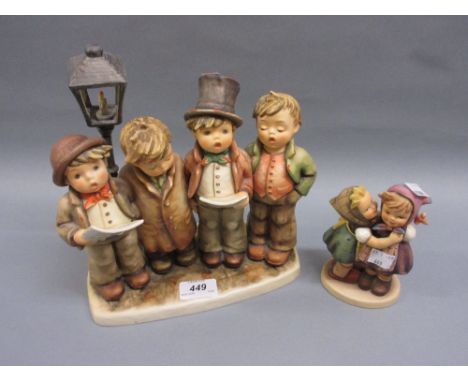 Large Hummel group of four choir boys, entitled ' Harmony in Four Parts ' together with a Hummel group of two children CONDIT