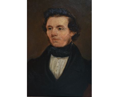 Early 19th Century oil on millboard, half length portrait of a gentleman, 11.5ins x 8.5ins