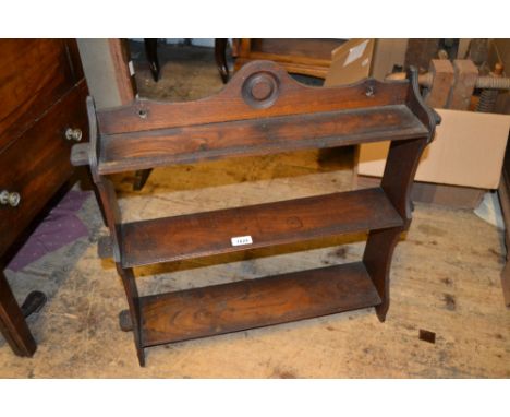 19th Century walnut three shelf wall bracket
