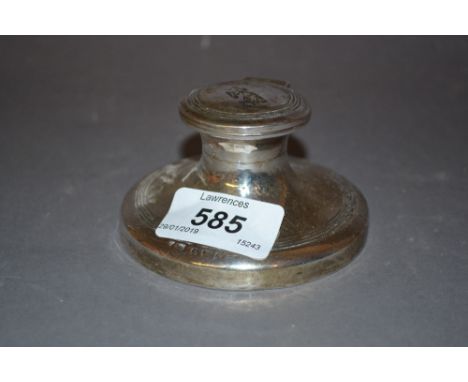 Edwardian silver capstan inkwell, Birmingham 1909