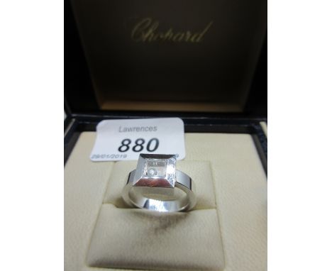 Chopard ' Happy Diamond ' 18ct white gold solitaire ring with original box and papers