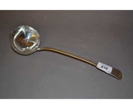 George III London silver Fiddle pattern punch ladle, makers mark I.P. &amp; G.P.