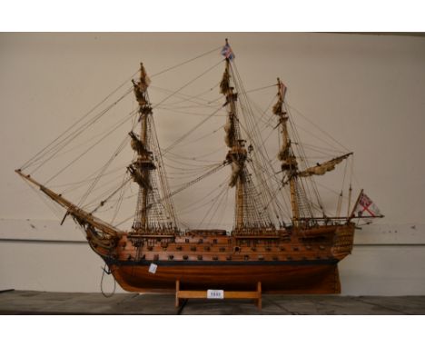 Well detailed hand built wooden model of H.M.S. Victory