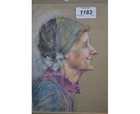 H. Penwarden, head and shoulder pastel portrait of a lady, signed, 9.5ins x 7ins