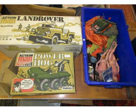 Quantity of vintage Action Man figures, vehicles and accessories