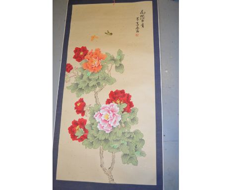 Group of four various Chinese scroll work pictures