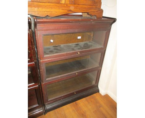 American Dunn Globe Wernicke type three section glazed mahogany bookcase