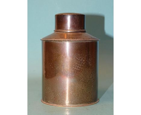 A silver tea cannister of plain form, Wm Hutton &amp; Sons Ltd, Birmingham 1912, ___3.35oz. 