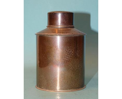 A silver tea cannister of plain form, Wm Hutton &amp; Sons Ltd, Birmingham 1912, ___3.35oz. 