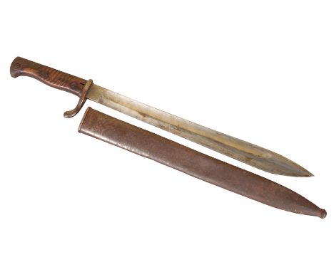 A WWII BRITISH BAYONETwith original metal scabbard, 51cm longNote: You must be over 18 to purchase this item. By bidding on t