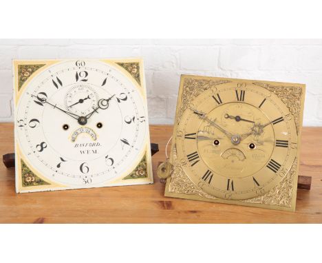 A LONGCASE CLOCK MOVEMENT BY RICHARD BIGGS OF ROMSEY18th century, the 30.5cm square dial with Roman and Arabic numerals to ch