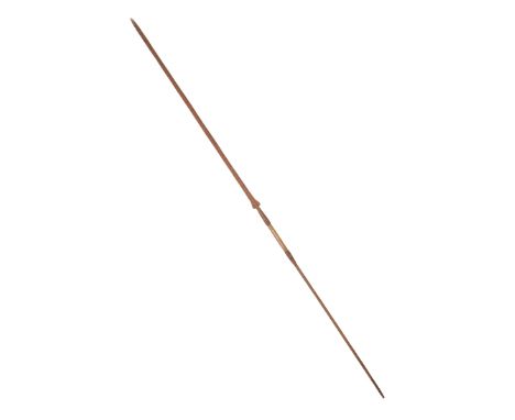 A MASAI SPEARcirca 1900, with hard wooden grip and double-ended blade, 211cm longNote: You must be over 18 to purchase this i