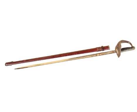 AN OFFICER'S SWORD19th century, with etched blade, shagreen grip and leather scabbard, 100cm longNote: You must be over 18 to