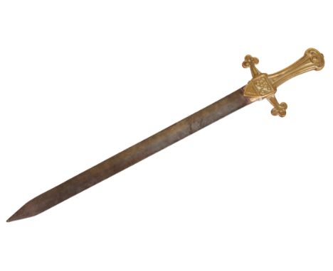 A BRITISH SIDE ARMwith brass grip stamped "5. 1900 3.N L  3", 61cm longNote: You must be over 18 to purchase this item. By bi
