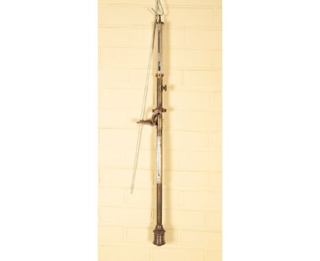 A VICTORIAN BRASS MARINE STICK BAROMETER94cm long