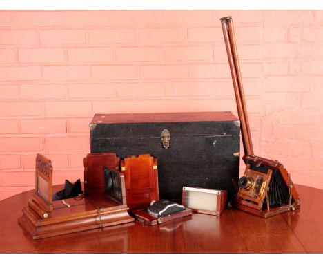 A LINHOF ROLLEX CAMERA 6X9 circa 1930s, in the original wooden case, storage box measures 34.5cm high x 62cm long x 27cm deep