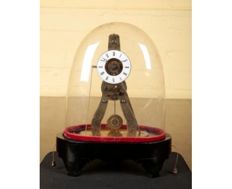 A FRENCH MINIATURE SKELETON ALARM CLOCKalmost certainly by Victor Athanase Pierret, the enamel dial with Roman numerals, the 
