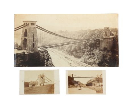 Cartes de Visite of Clifton Suspension Bridge Under Construction, Views of Clifton Suspension Bridge J &amp; J Dutton, Bath d