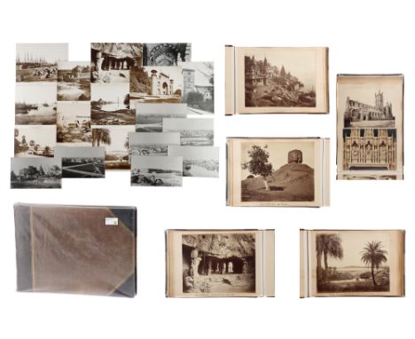 Fine Photo Album of India Album by John Saché, Album containing 33 albumen prints, 9 x 11 inch, by John Saché and 1 print ins