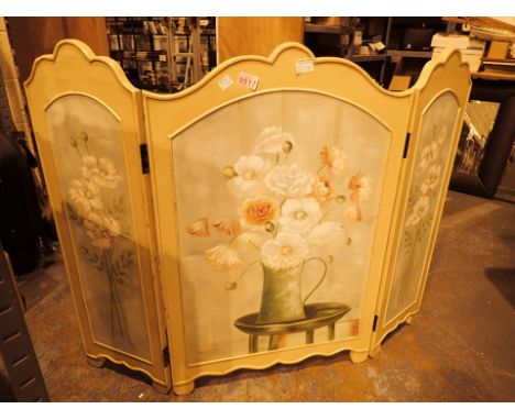 Hand painted wooden firescreen
