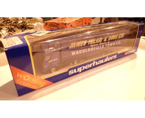 Boxed limited edition Corgi Super Haulers Renault Curtain Side Macclesfield Town FC 